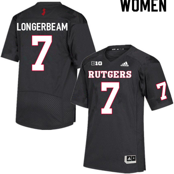 Women #7 Robert Longerbeam Rutgers Scarlet Knights College Football Jerseys Sale-Black - Click Image to Close